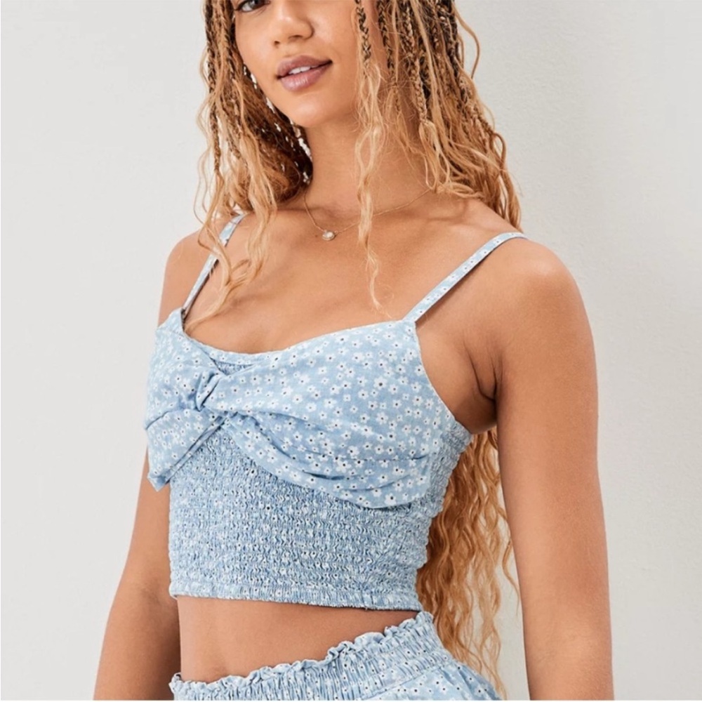 American Eagle Smocked V-Neck Cami